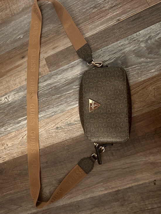 Guess Handbags - Guess Brown Logo Belt Bag with Gold Hardware crossbody